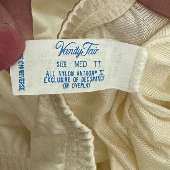 Vanity Fair Women's White All Nylon Lace Trim Slip Midi Skirt Size Medium - Picture 3 of 5